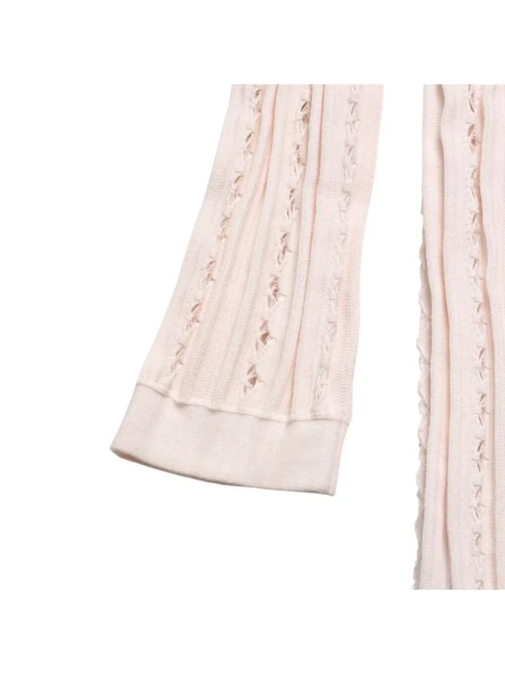 Chanel Cardigan Pearl Button CC Logo Cotton Rayon Polyester Pink